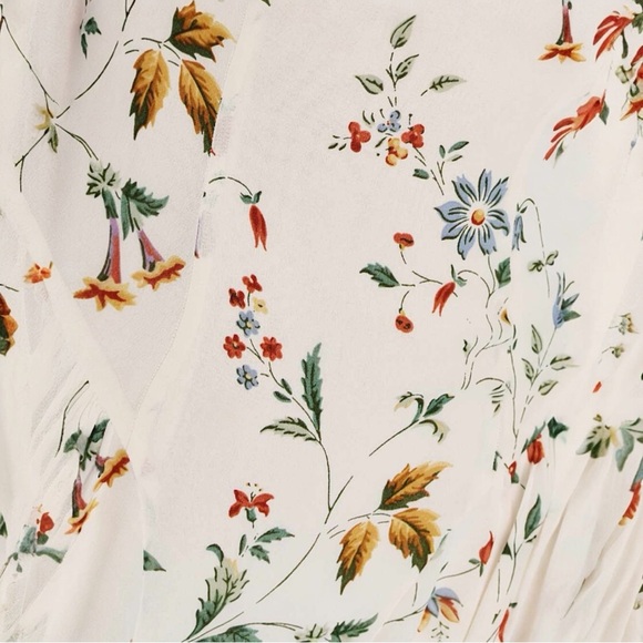 Reformation Anelis Boat Neck Drop Waist Floral Sleeveless Cocktail Midi Dress - Picture 13 of 16